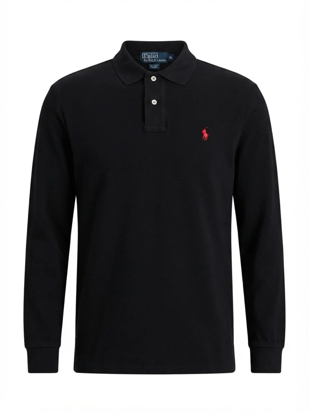 Polo Ralph Lauren Black Long Sleeve Polo Shirt Red Pony Men’s Size XL Classic